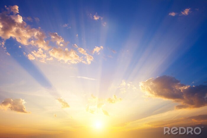 Fotobehang Lucht in tinten van de ondergaande zon