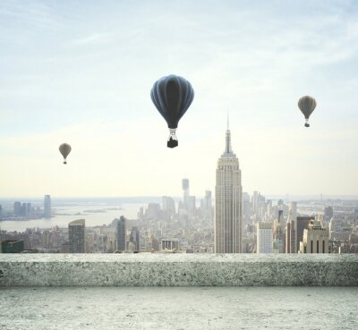 Fotobehang luchtballon op hemel