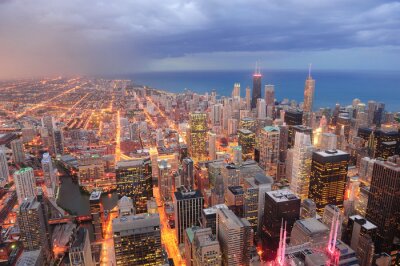 Fotobehang Luchtfoto van Chicago
