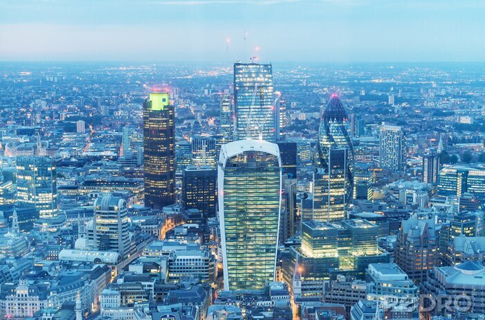 Fotobehang Luchtfoto van de London Business District