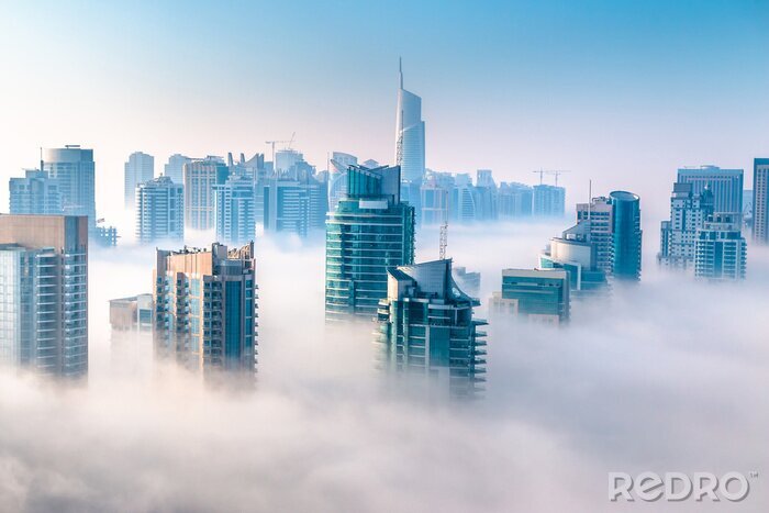 Fotobehang Luchtfoto van de wolkenkrabbers