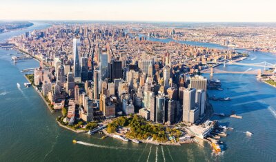 Fotobehang Luchtfoto van Lower Manhattan New York City
