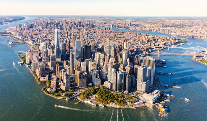 Fotobehang Luchtfoto van Lower Manhattan New York City