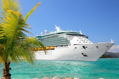 Fotobehang Luxe cruiseschip dat van Port