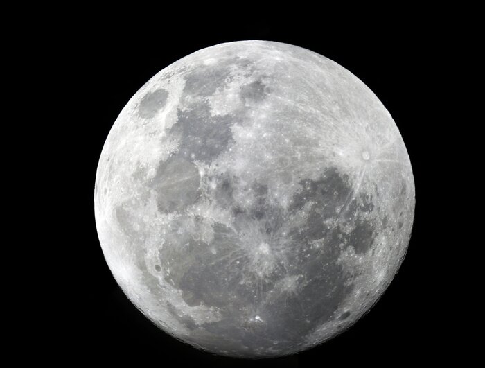 Fotobehang Maan op een zwarte achtergrond