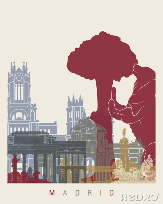 Fotobehang Madrid skyline posters