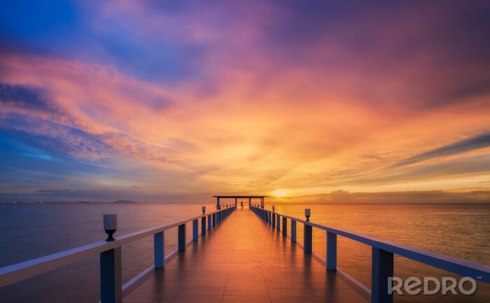 Fotobehang Magische lucht boven de pier
