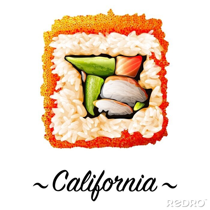 Fotobehang Maki-zushi California sushi roll
