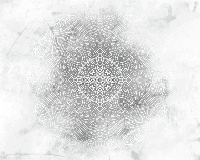 Fotobehang Mandala op een marmeren achtergrond
