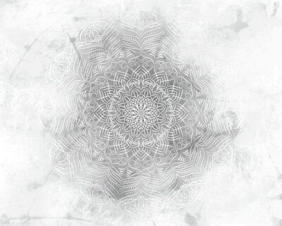 Fotobehang Mandala op een marmeren achtergrond