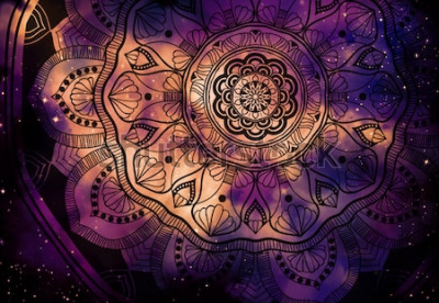 Fotobehang Mandala tussen de sterren