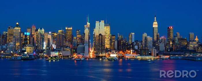 Fotobehang Manhattan en de Hudson Rivier