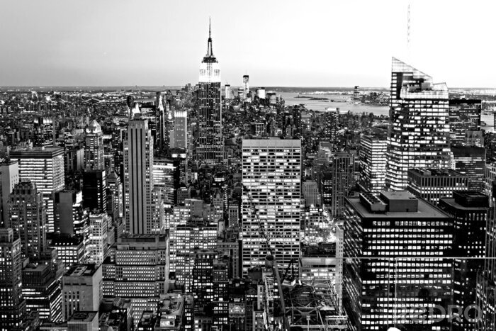 Fotobehang Manhattan in zwart-wit