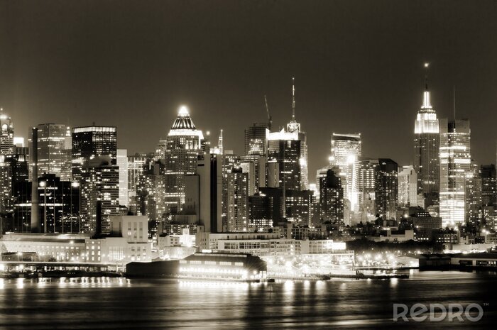 Fotobehang Manhattan West side 's nachts