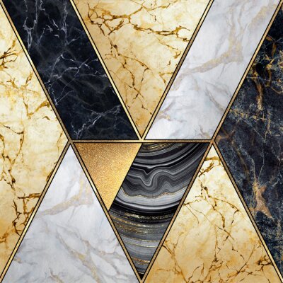 Fotobehang Marmeren driehoeken