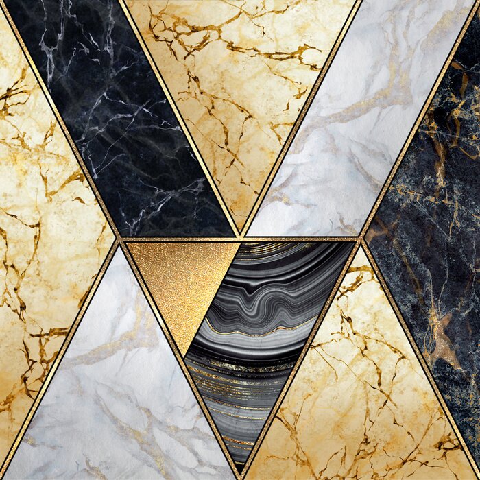 Fotobehang Marmeren driehoeken