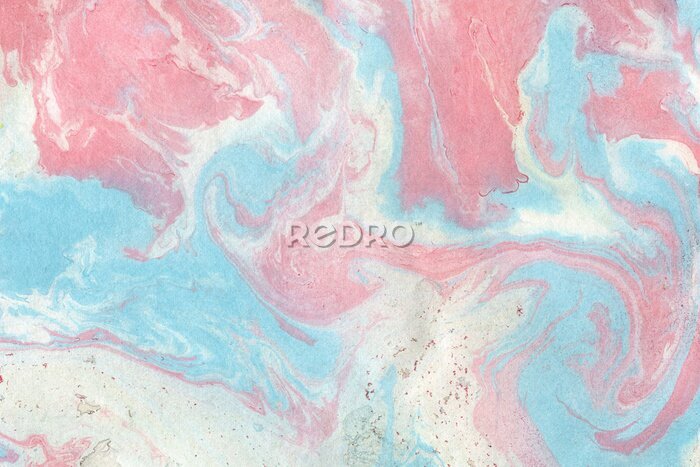 Fotobehang Marmertextuur roze en blauwe kleur