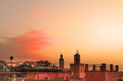 Fotobehang Marrakesch Sunset