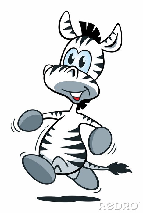 Fotobehang Mascot Zebra Running