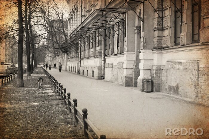 Fotobehang mening van St.-Petersburg. Retro-stijl.