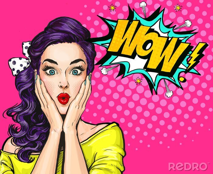 Fotobehang Mensen en pop-artmeisje