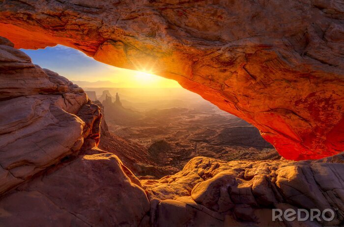 Fotobehang Mesa Arch at Sunrise