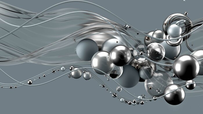 Fotobehang Metalen ballen op een golf