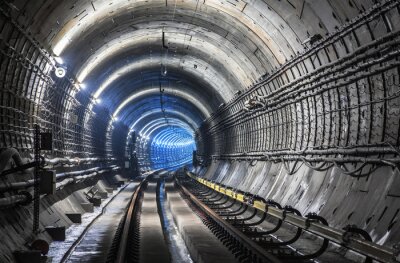 Fotobehang Metro tunnel met beton