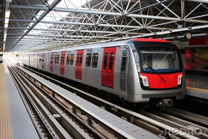 Fotobehang Metrotrein op het metrostation