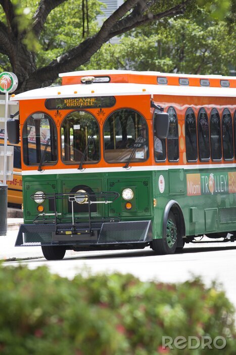 Fotobehang Miami Downtown Trolley Bus