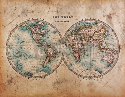 Fotobehang Middeleeuwse wereldkaart
