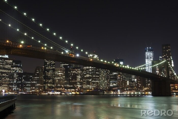 Fotobehang Midden in de nacht in New York