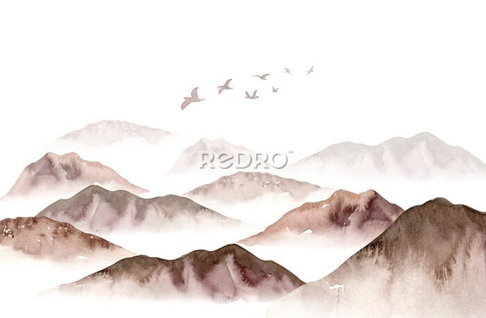 Fotobehang Minimalistisch berglandschap