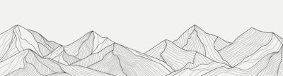 Fotobehang Minimalistisch berglandschap in zwart-wit
