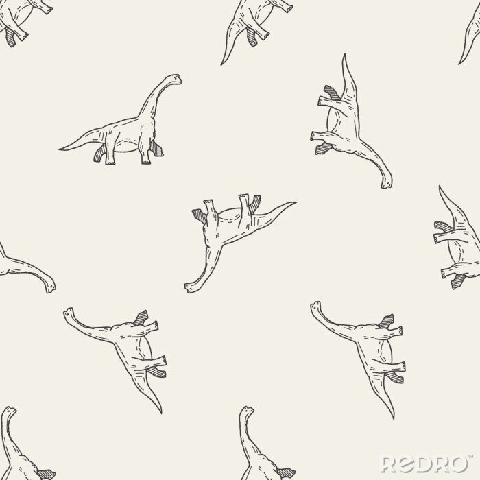 Fotobehang Minimalistisch patroon met dinosaurussen