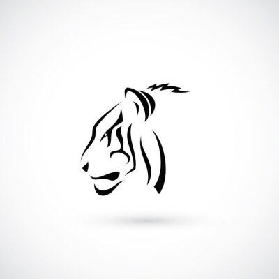 Fotobehang Minimalistisch silhouet van een tijger