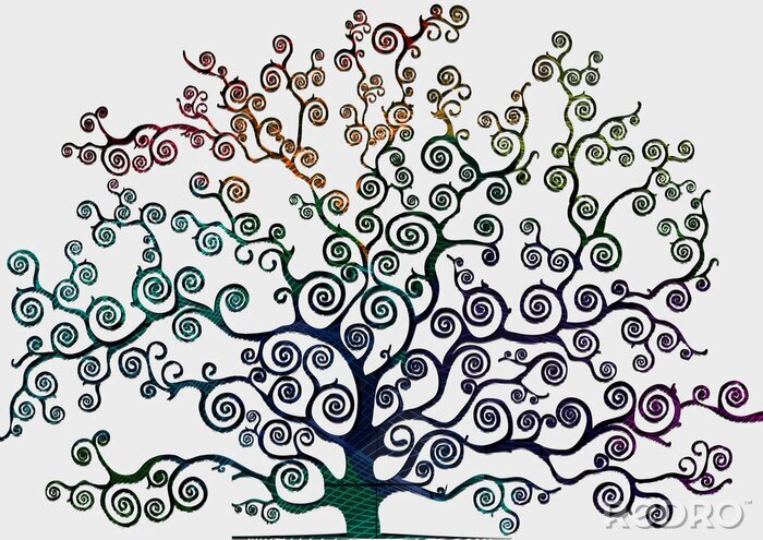 Fotobehang Minimalistische boom