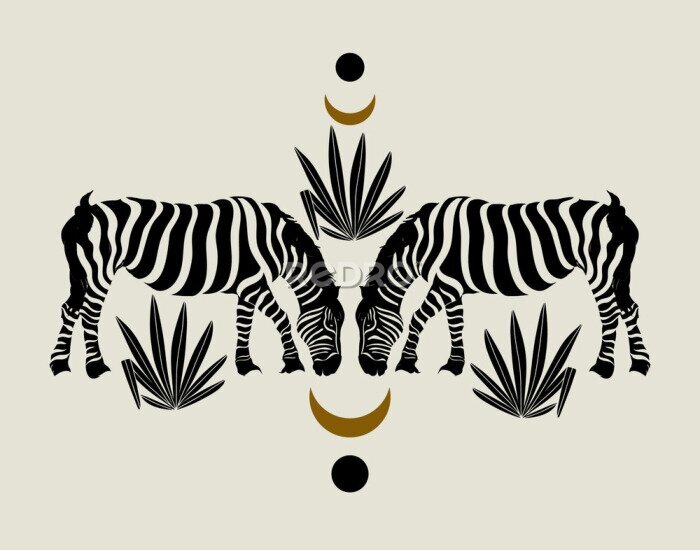 Fotobehang Minimalistische collage met zebra's