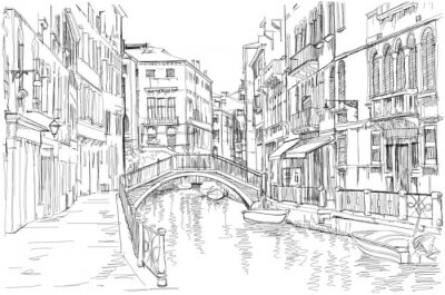 Fotobehang Minimalistische weergave van Venetië