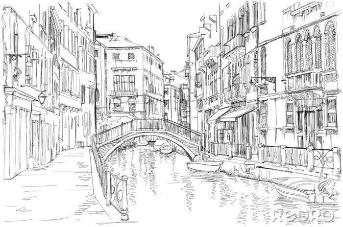Fotobehang Minimalistische weergave van Venetië