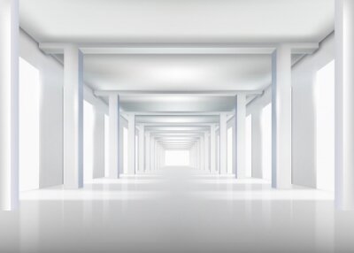Fotobehang Minimalistische witte tunnel