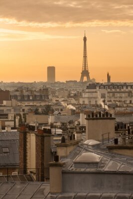 Fotobehang Mistige ochtend in Parijs