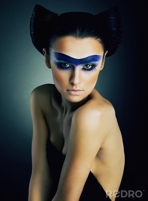 Fotobehang Mode supermodel in lichte make-up