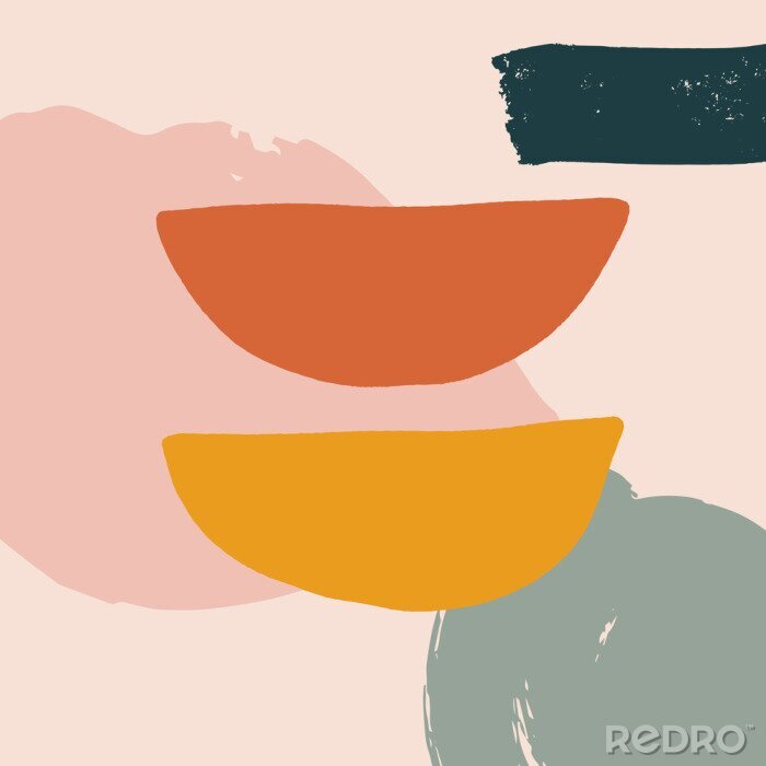 Fotobehang Modern abstract art. Scandinavian style print. Nordic design for interior and other. Vector EPS