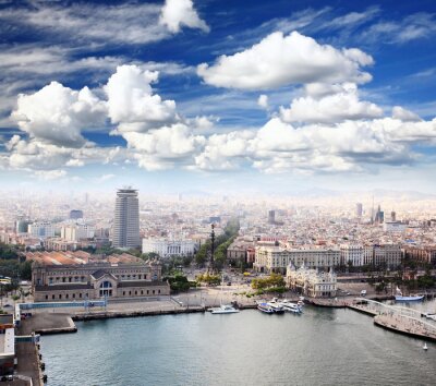 Fotobehang Modern panorama van Barcelona