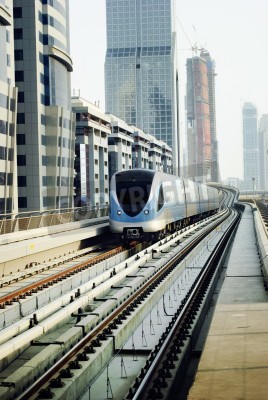 Fotobehang Moderne 3D trein in Dubai