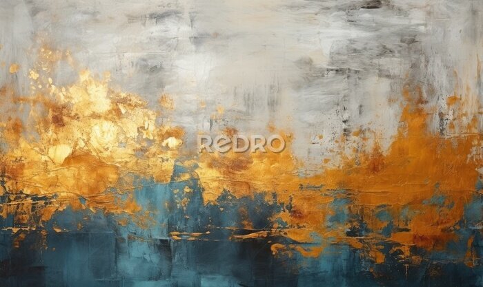 Fotobehang Moderne abstractie met goud