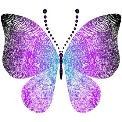 Moderne afbeeldingen met een veelkleurige vlinder