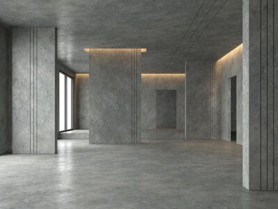 Fotobehang Moderne betonnen kamer