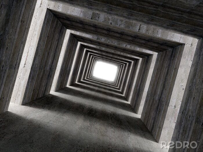 Fotobehang Moderne betonnen tunnel